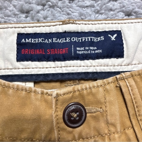 American Eagle Pants Mens 30 x 30 Original Straight Khaki Business Casual Office - Picture 2 of 4